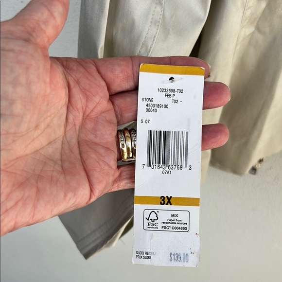 NWT Jones New York Stone Utility Jacket Lightweight Design 3X - Picture 6 of 7